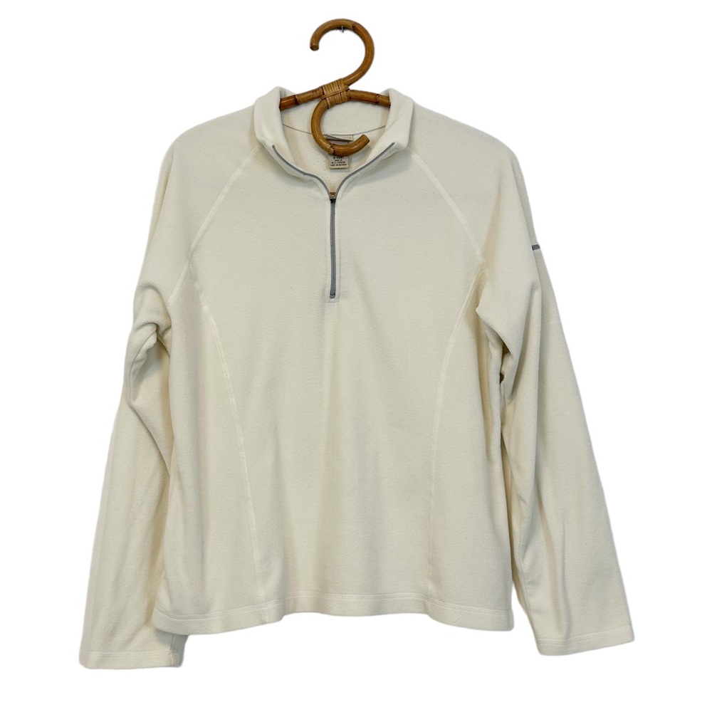 LL Bean | Cream 1/4 Zip Fleece Pullover Lightweight Size L